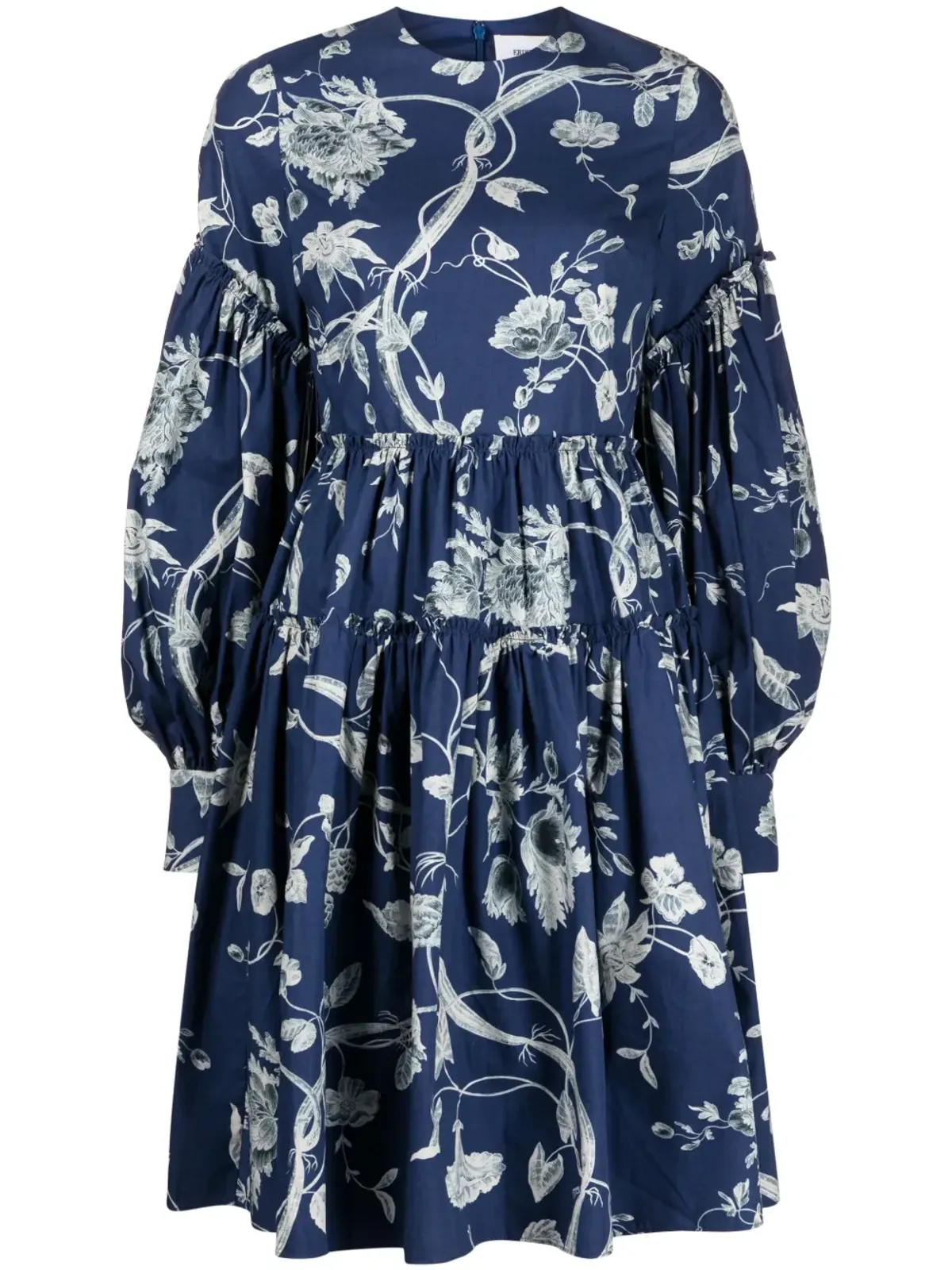 ERDEM 花柄プリント ティアード ドレス - ブルー - 画像1