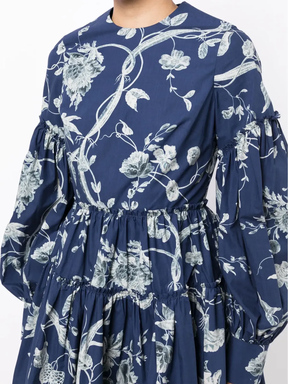 ERDEM 花柄プリント ティアード ドレス - ブルー - 画像5