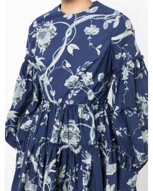 ERDEM 花柄プリント ティアード ドレス - ブルー - サムネイル5