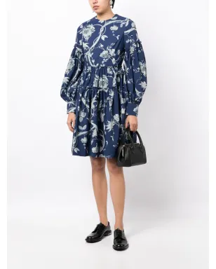 ERDEM 花柄プリント ティアード ドレス - ブルー - サムネイル2