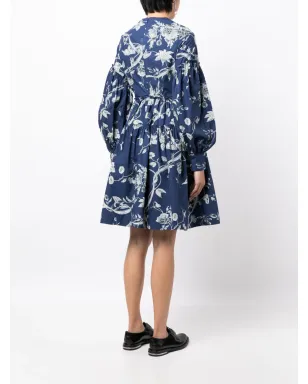 ERDEM 花柄プリント ティアード ドレス - ブルー - サムネイル4