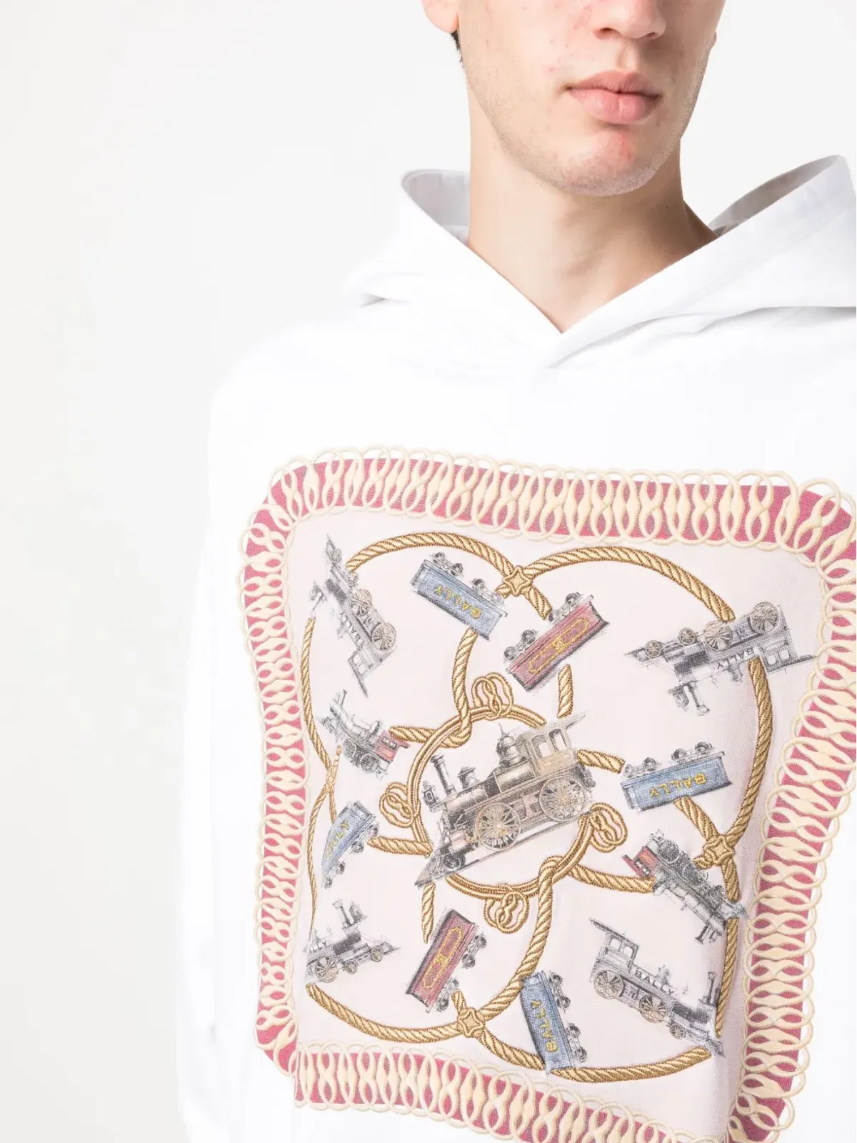 Bally グラフィックプリント オーガニックコットン フーディー - White - 画像5
