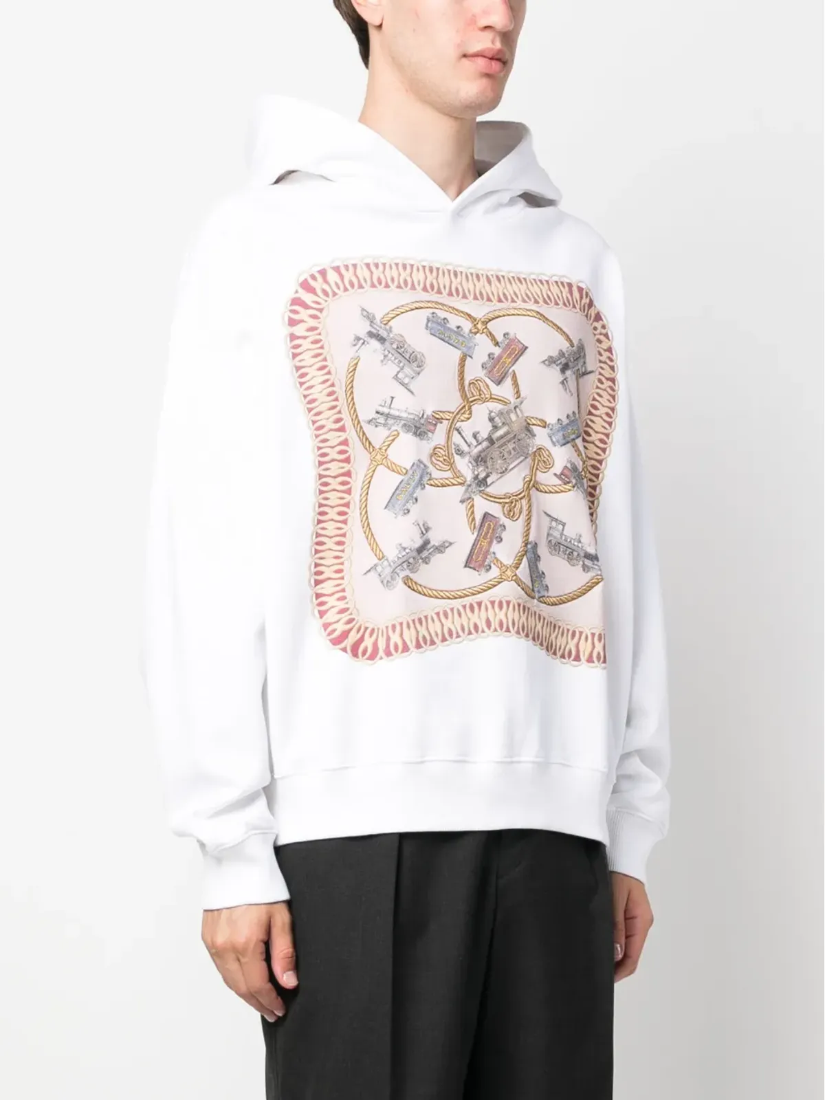 Bally グラフィックプリント オーガニックコットン フーディー - White - 画像3