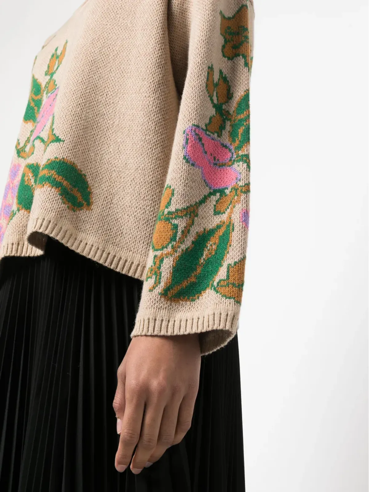 TWINSET フローラル インターシャニット ジャンパー - 画像5