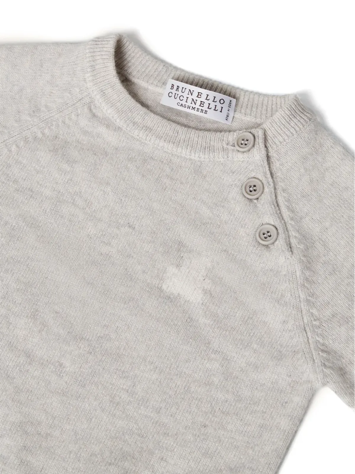 Brunello Cucinelli Kids ベアモチーフカシミアジャンパー グレー - 画像3