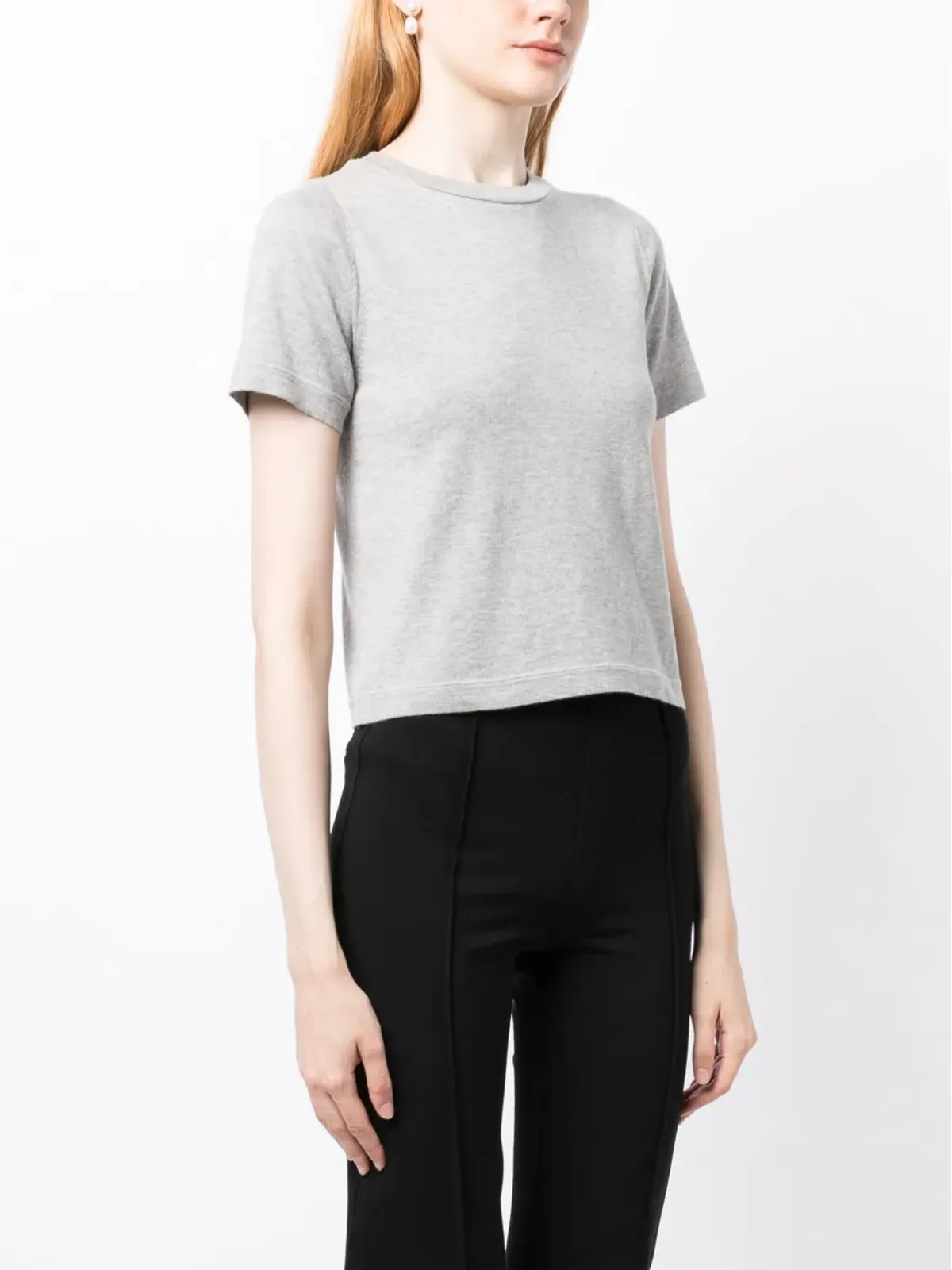 extreme cashmere クロップド半袖Tシャツ - 画像3