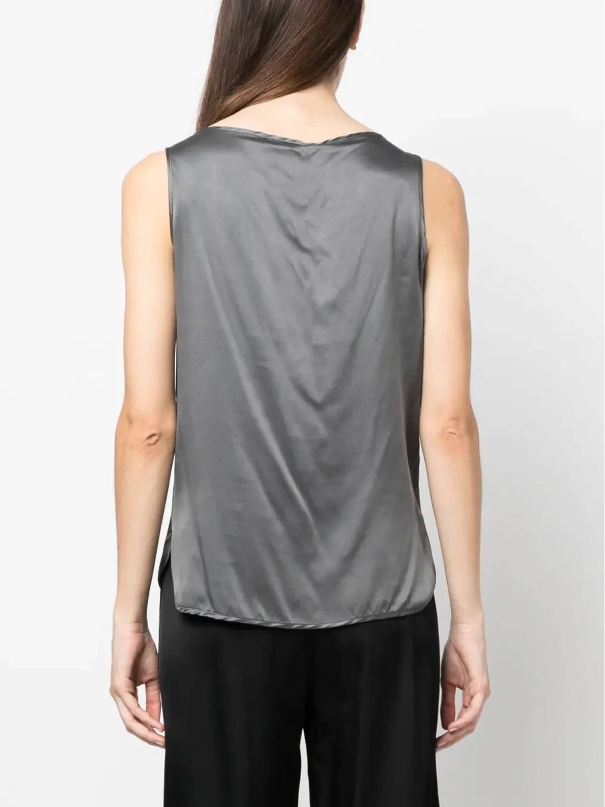 Max Mara スクエアネック ノースリーブ トップ グレー - 画像4