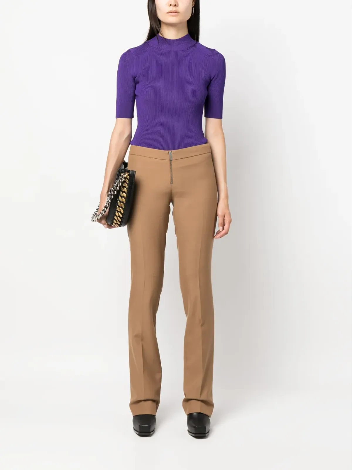 Stella McCartney ジップアップ・スリムフィットパンツ - ブラウン - 画像2
