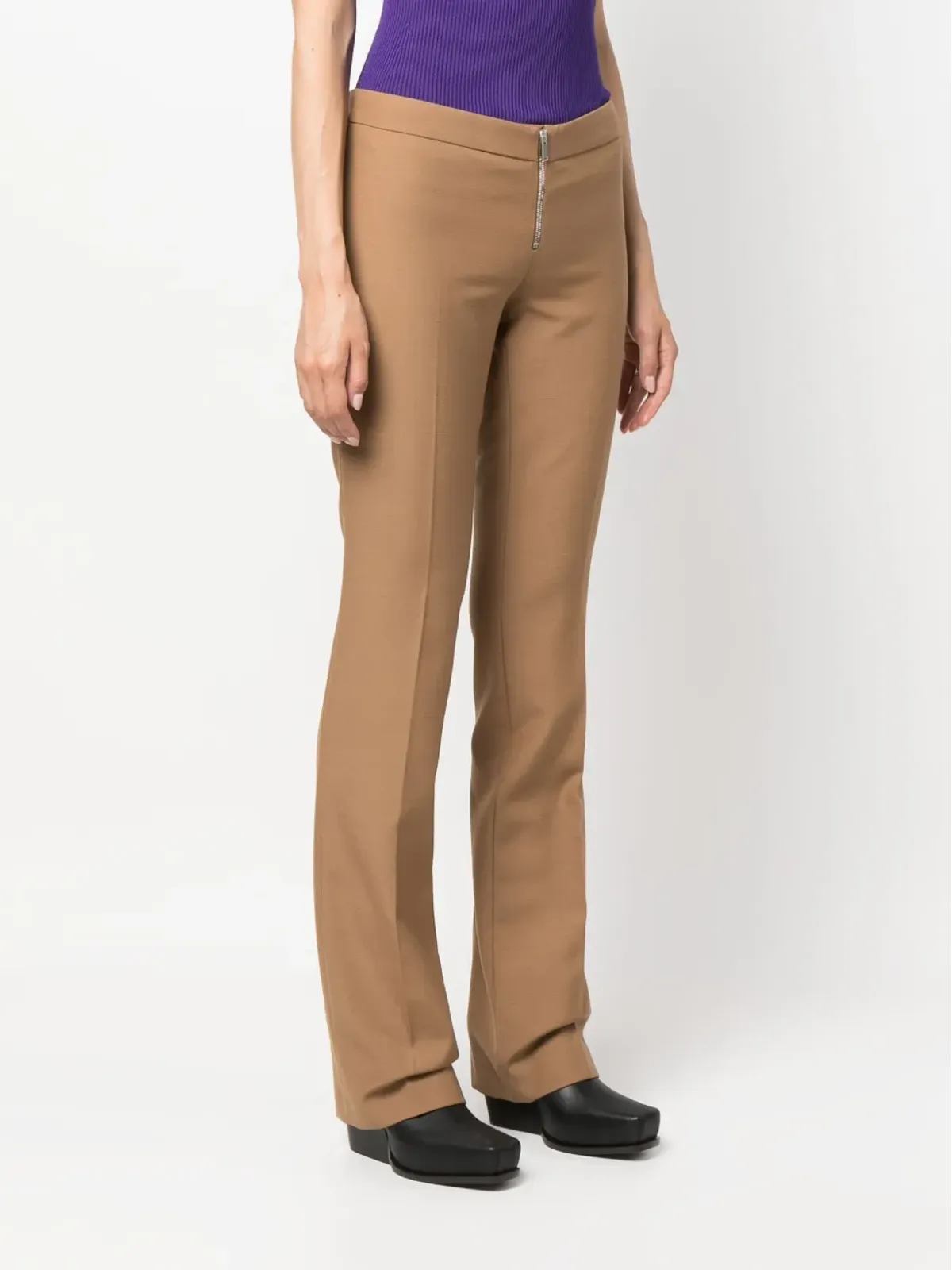 Stella McCartney ジップアップ・スリムフィットパンツ - ブラウン - 画像3