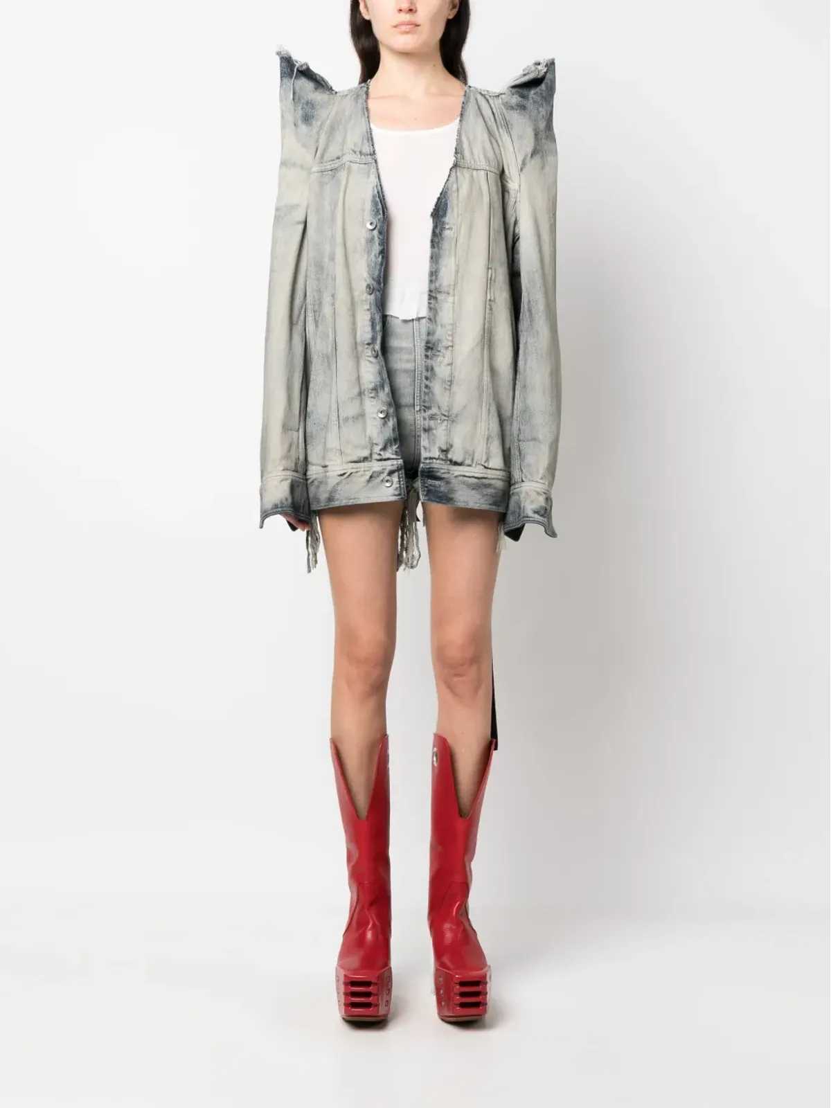 Rick Owens DRKSHDW Tec Worker 3D-detailデニムジャケット - 画像2