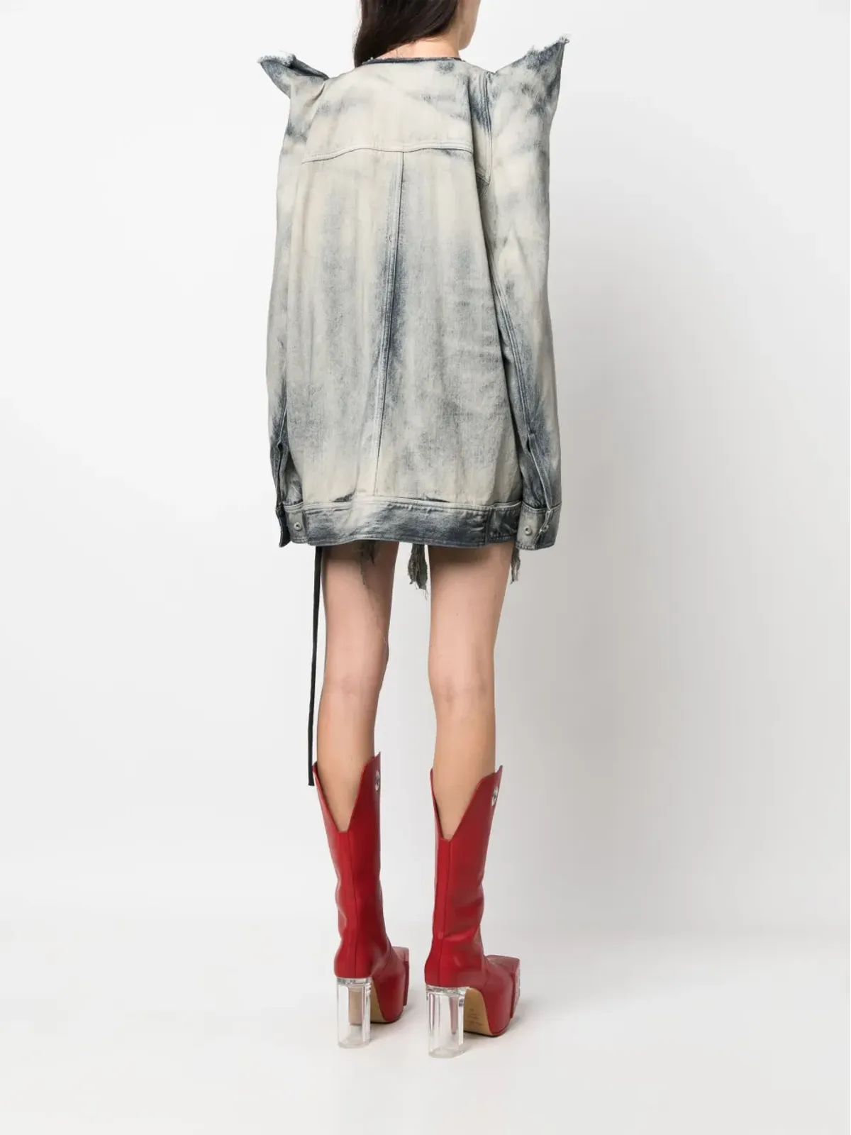 Rick Owens DRKSHDW Tec Worker 3D-detailデニムジャケット - 画像4