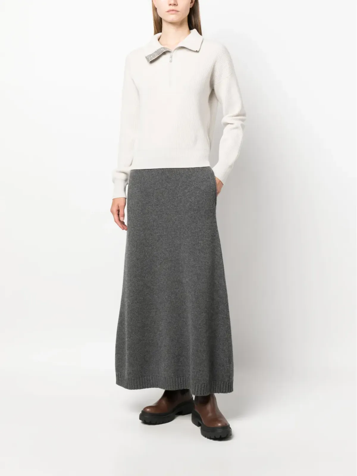Brunello Cucinelli ハーフジップ カシミア ジャンパー - 画像2