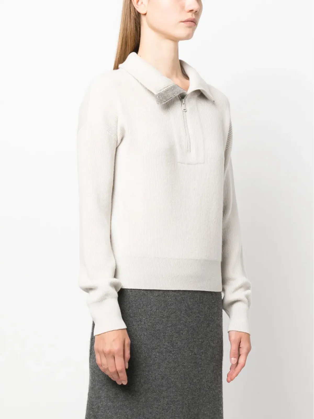 Brunello Cucinelli ハーフジップ カシミア ジャンパー - 画像3