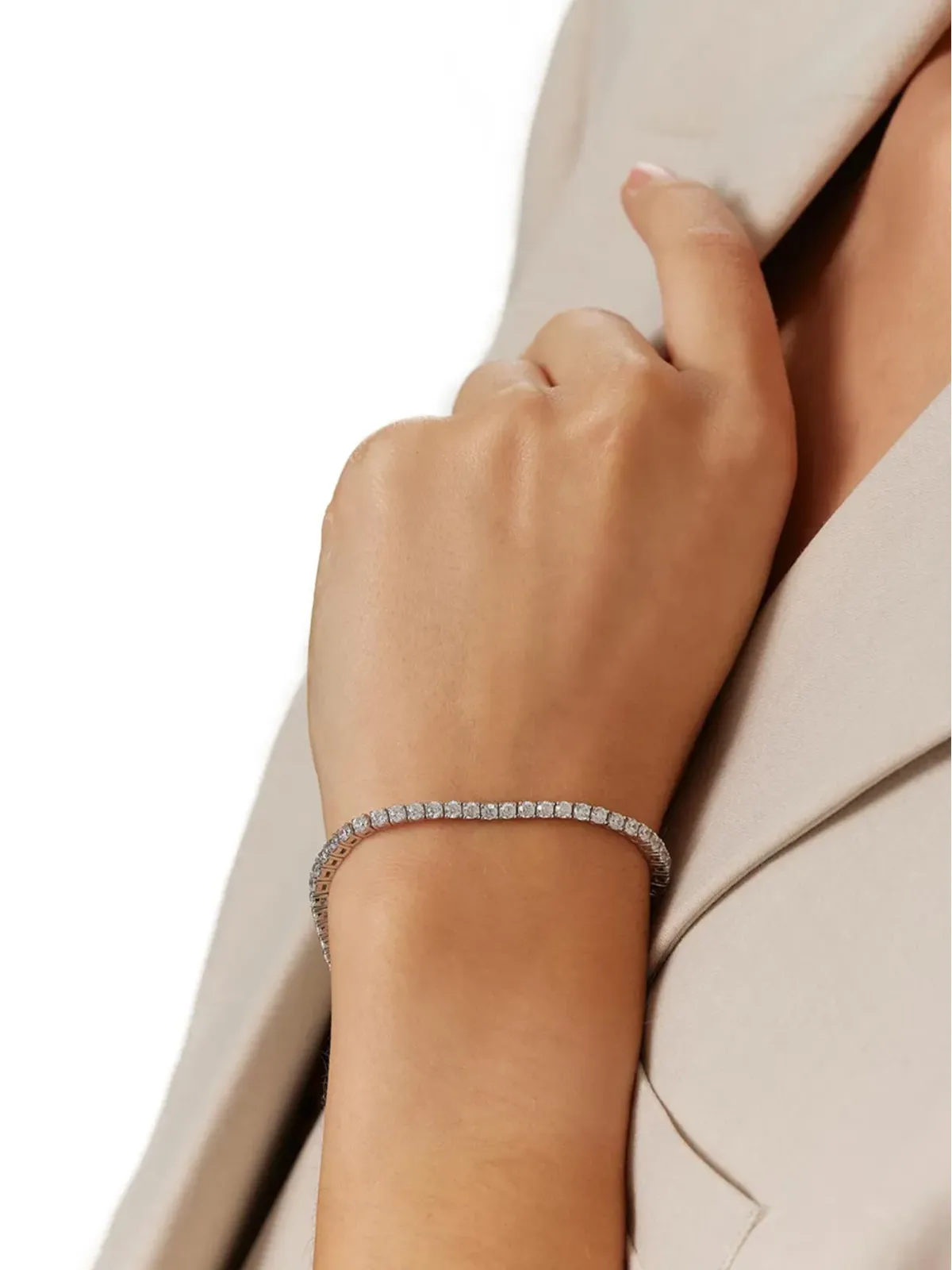 VEYNOU 18Kホワイトゴールド ダイヤモンド ブレスレット - シルバー - 画像3