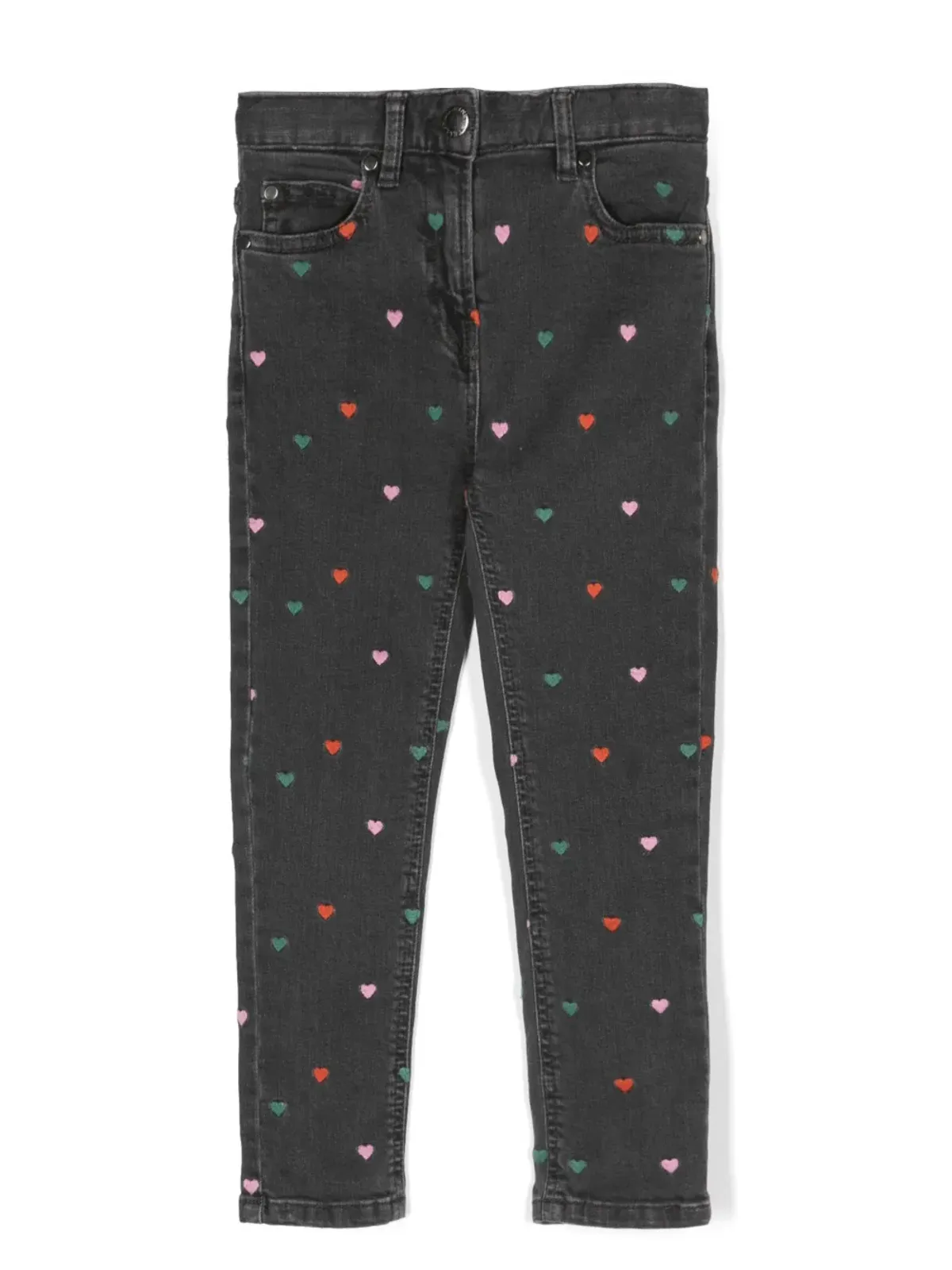 Stella McCartney Kids ハート刺繍入りストレートジーンズ - グレー - 画像1