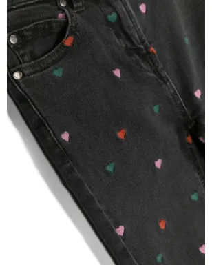 Stella McCartney Kids ハート刺繍入りストレートジーンズ - グレー - サムネイル3