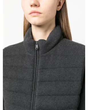 Brunello Cucinelli パッド入りリブ編みジレ グレー - サムネイル5
