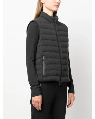 Brunello Cucinelli パッド入りリブ編みジレ グレー - サムネイル3