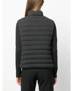 Brunello Cucinelli パッド入りリブ編みジレ グレー - サムネイル4
