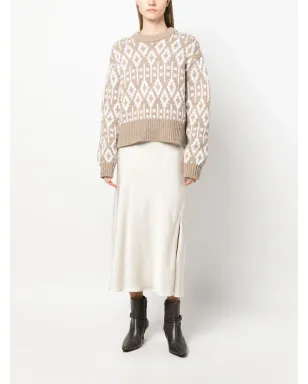 Brunello Cucinelli クルーネック プリント カシミア セーター - サムネイル2