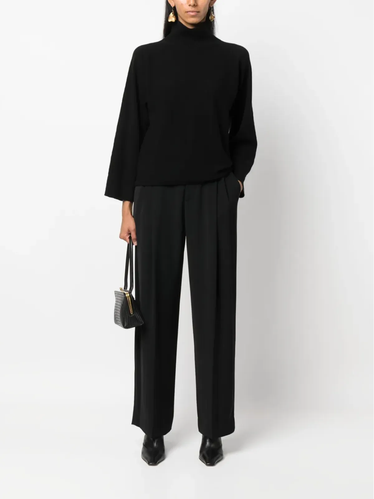 Vince インバーテッドプリーツ・ワイドパンツ ブラック - 画像2