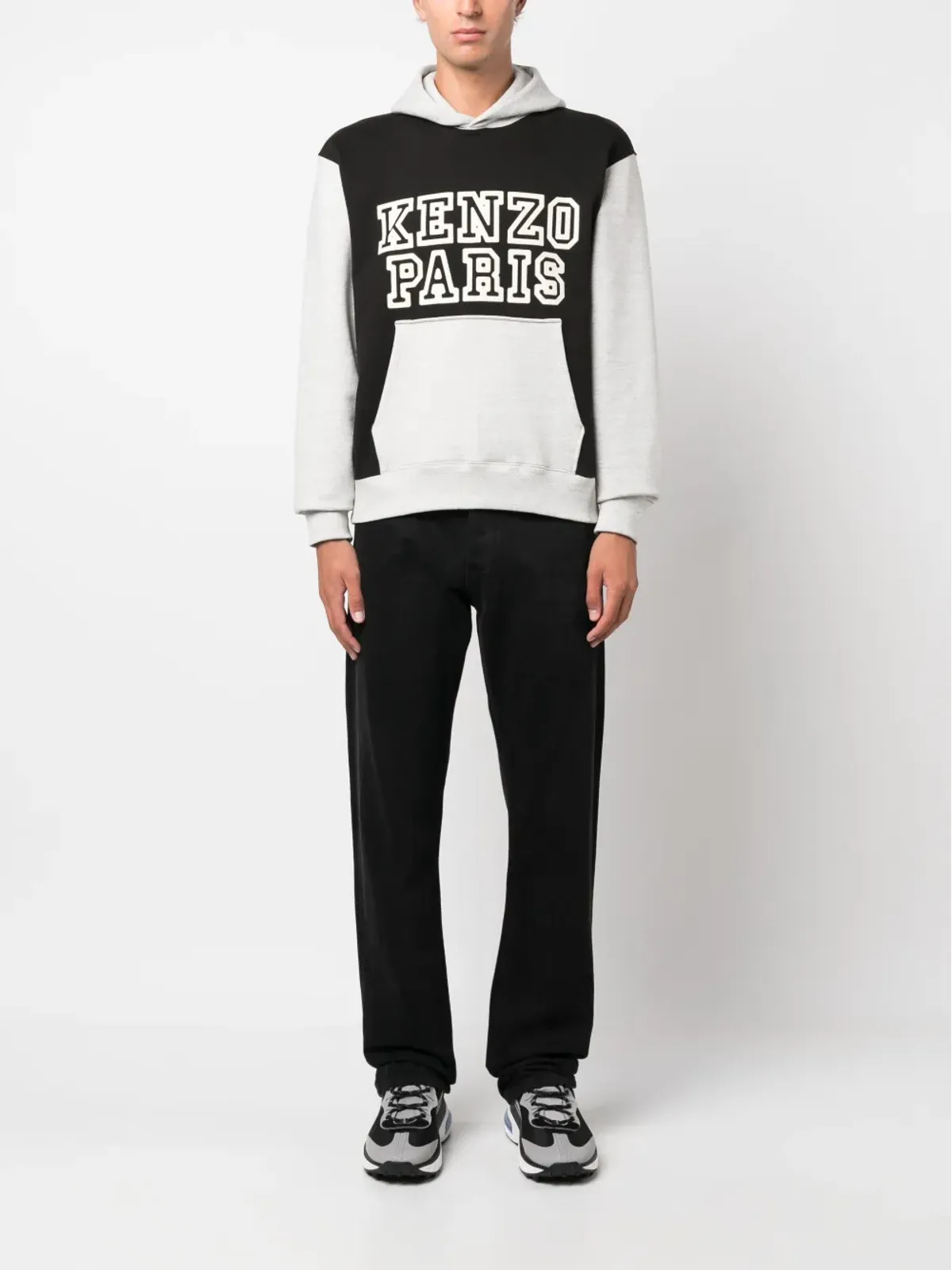 Kenzo カラーブロック ストレッチコットン パーカー - Black - 画像2