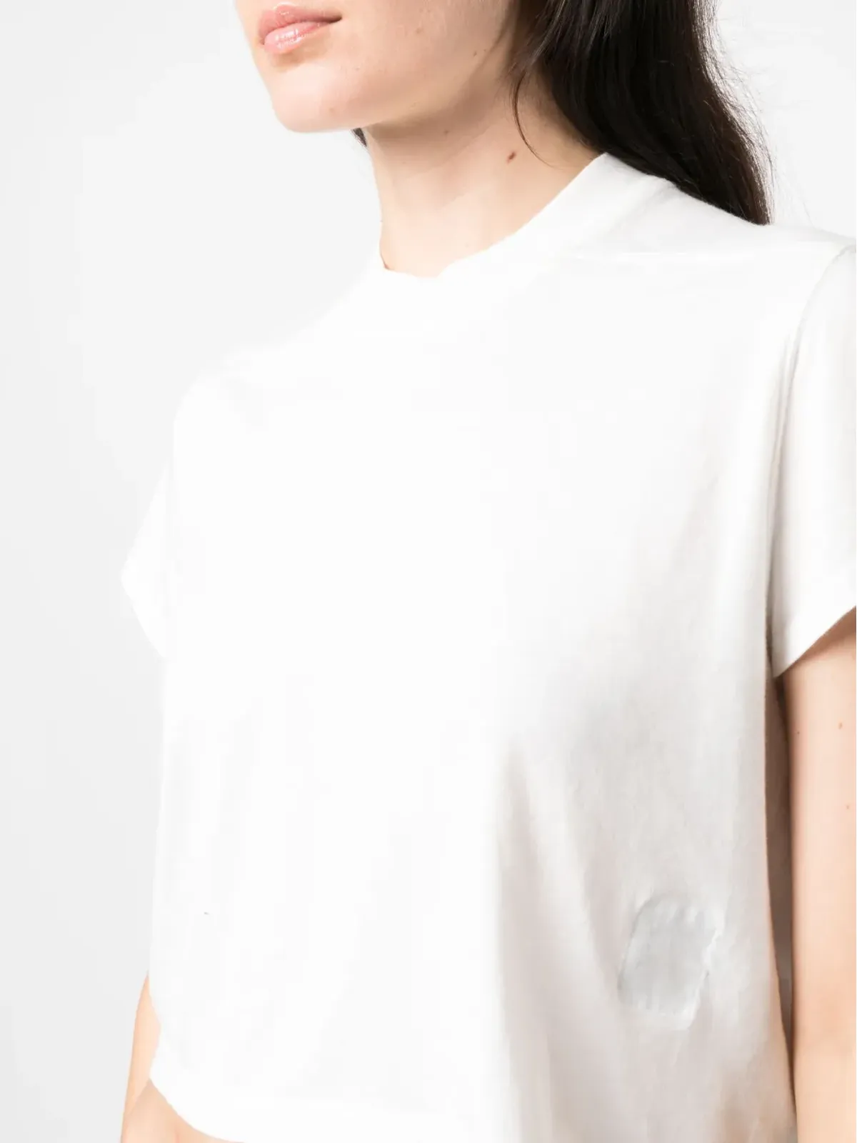 Rick Owens DRKSHDW レベル コットン クロップド Tシャツ - White - 画像5