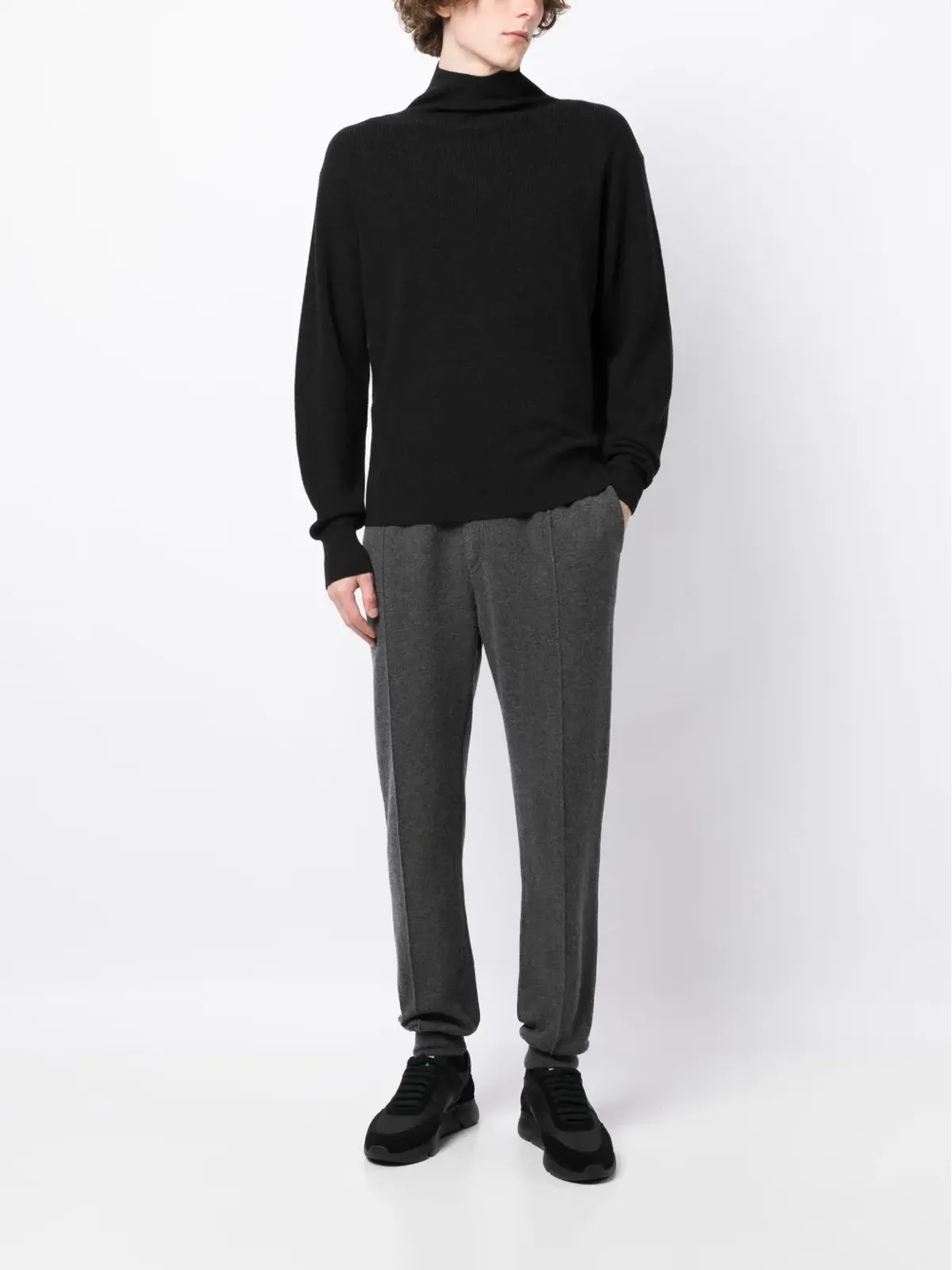 Dunhill ドローコード付きカシミヤブレンド トラックパンツ - 画像2
