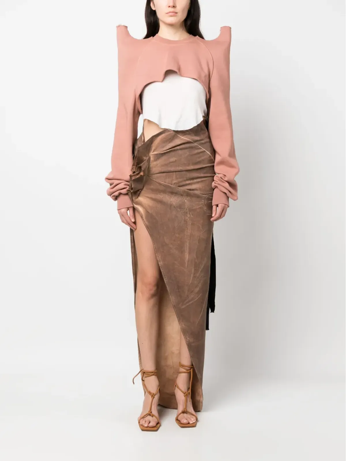 Rick Owens DRKSHDW Edfu アシンメトリック マキシスカート - 画像2