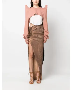 Rick Owens DRKSHDW Edfu アシンメトリック マキシスカート - サムネイル2
