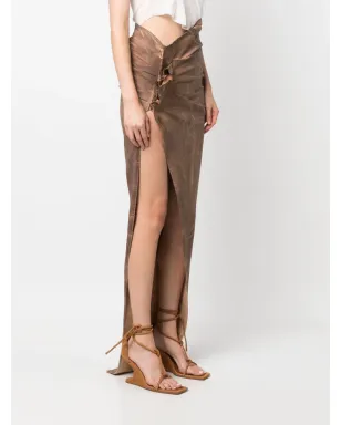 Rick Owens DRKSHDW Edfu アシンメトリック マキシスカート - サムネイル3