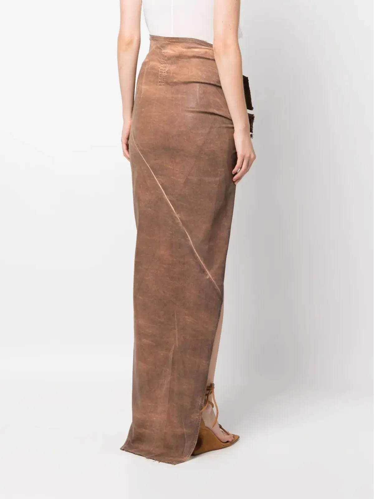 Rick Owens DRKSHDW Edfu アシンメトリック マキシスカート - 画像4