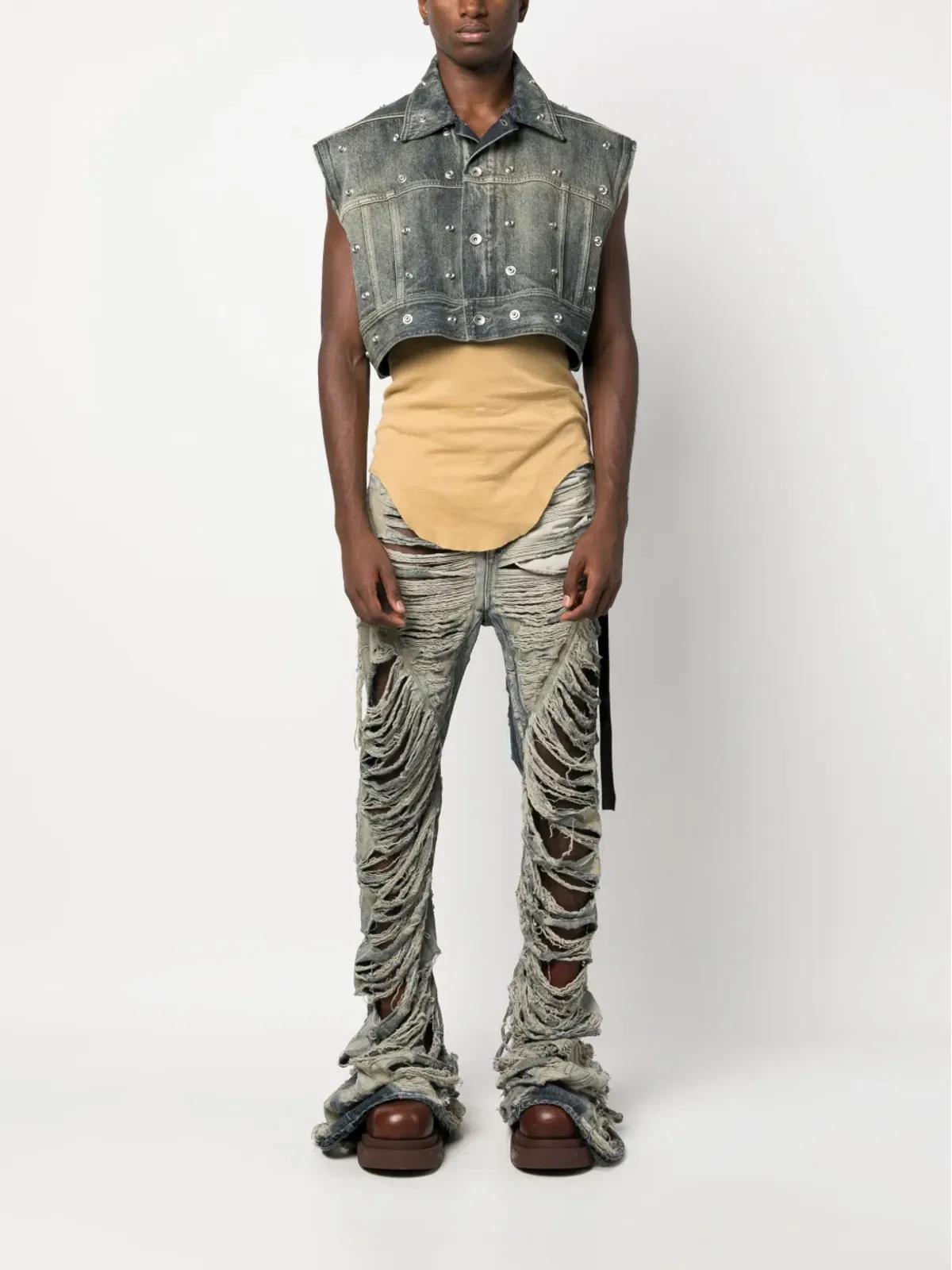 Rick Owens DRKSHDW Drk ジャージータンクトップ（イエロー） - 画像2