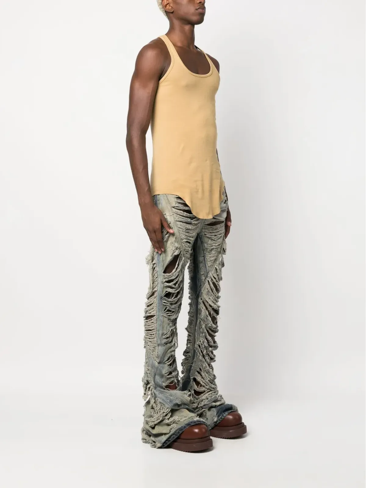 Rick Owens DRKSHDW Drk ジャージータンクトップ（イエロー） - 画像3
