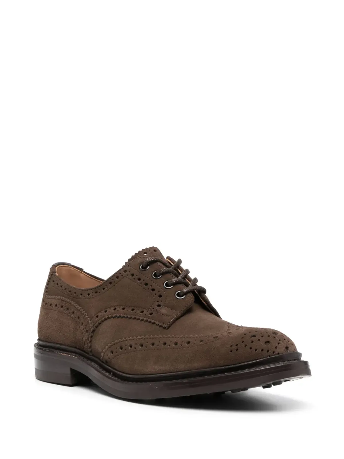 Tricker's トリッカーズ ブローグディテール スエード ダービーシューズ - 画像2