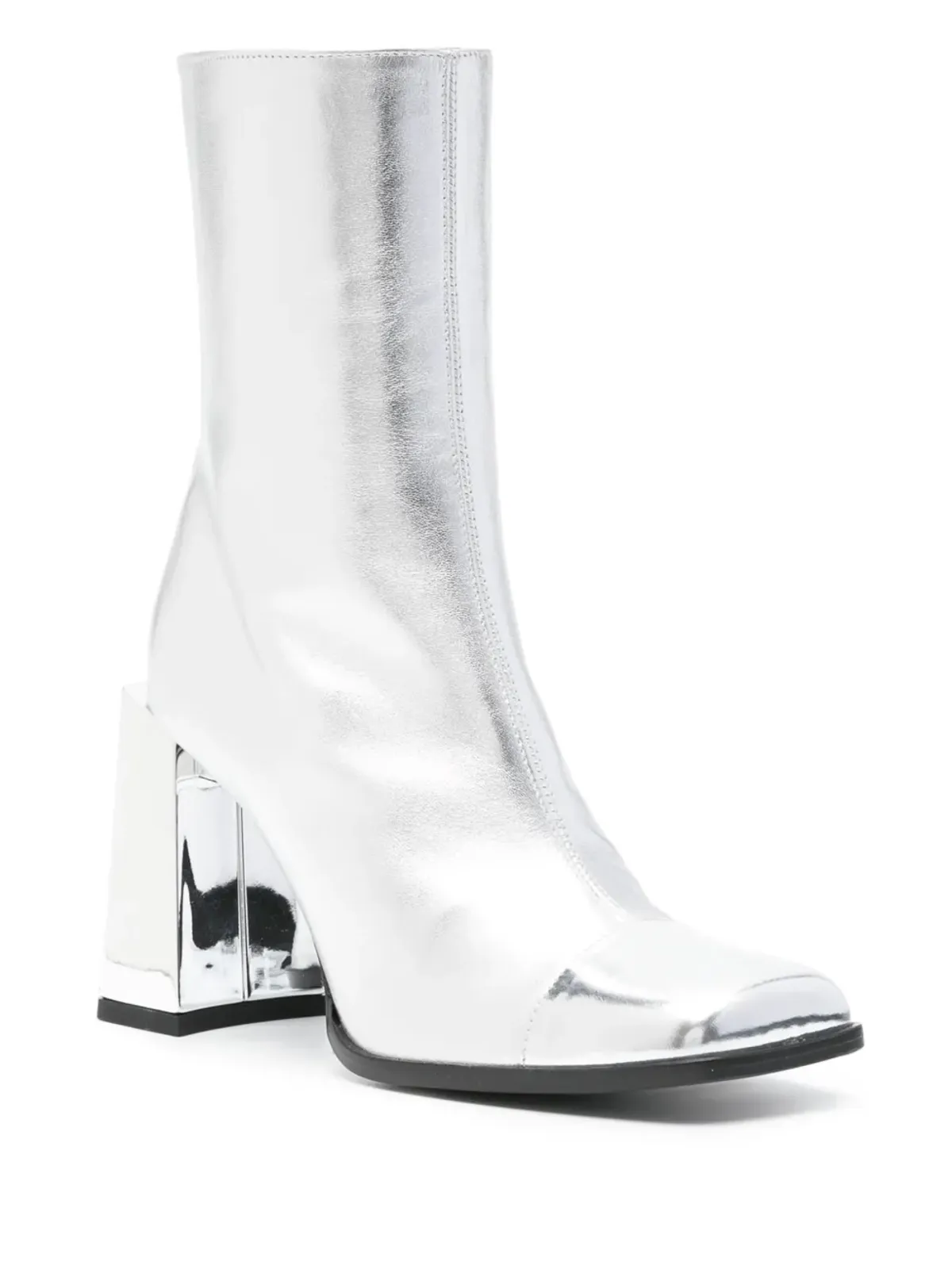 Carel Paris Moon leather ankle boots - Silver - 画像2