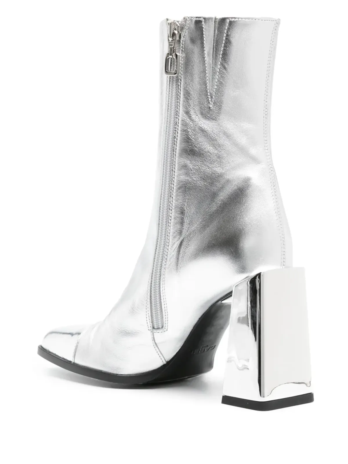 Carel Paris Moon leather ankle boots - Silver - 画像3