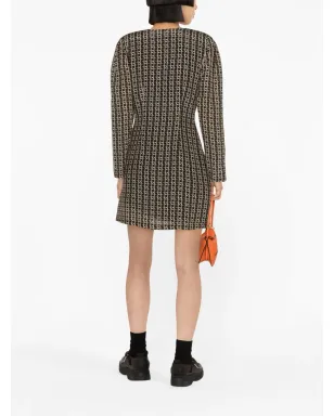 LIU JO チェーンリンク柄シルクラップミニドレス - サムネイル4