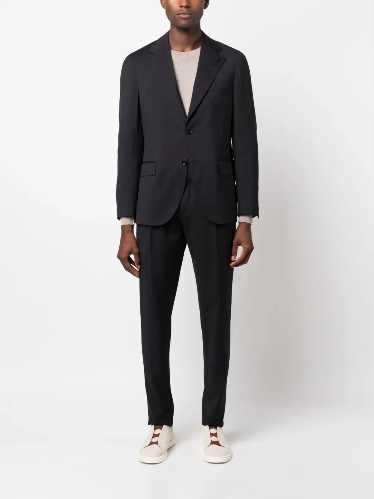 Lardini シングルブレスト ウールスーツセット ブルー - 画像2