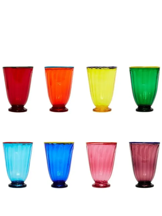 La DoubleJ La DoubleJ Rainbow Murano グラス（8点セット）- レッドの商品画像