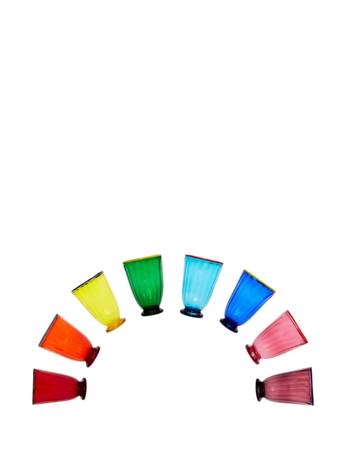 La DoubleJ Rainbow Murano グラス（8点セット）- レッド - 画像2