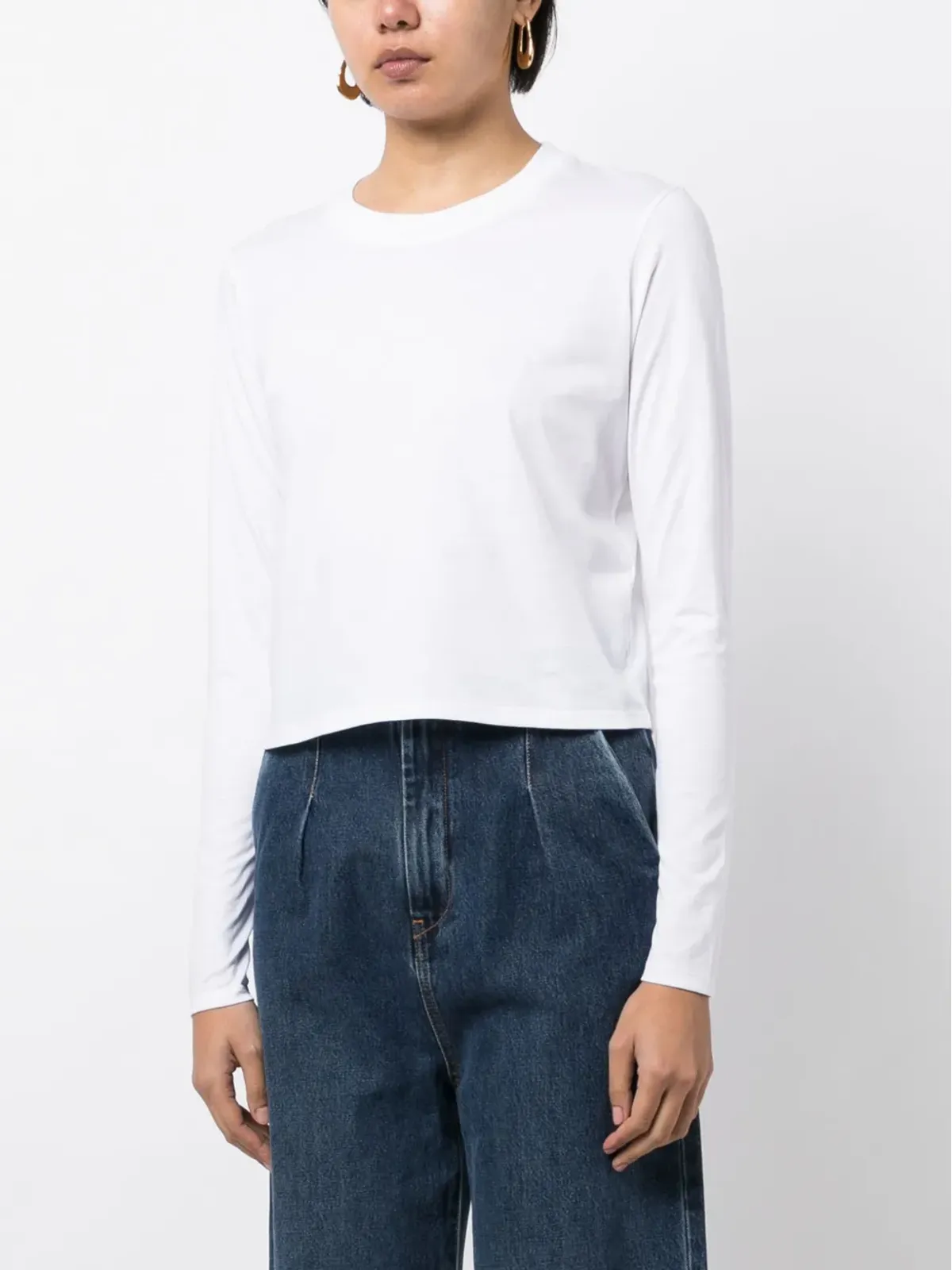 LouLou de Saison Masal長袖コットンTシャツ - White - 画像3