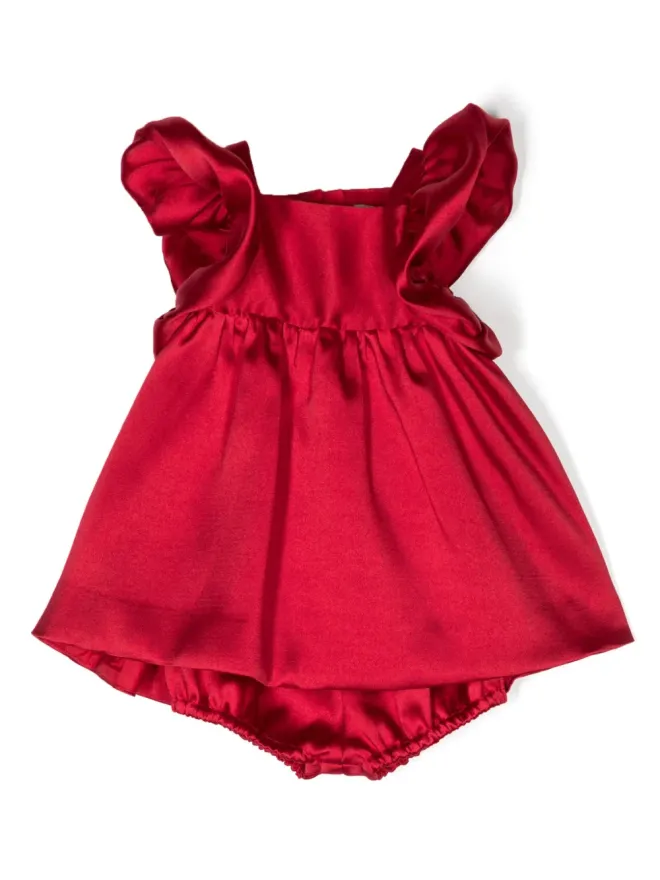Hucklebones London Hucklebones London フラッター袖サテンワンピース - レッドの商品画像