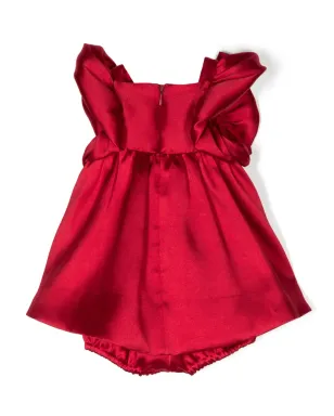 Hucklebones London フラッター袖サテンワンピース - レッド - サムネイル2