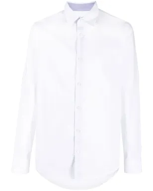 Armani Exchange ロゴ刺繍入り 長袖コットンシャツ - ホワイト - サムネイル1