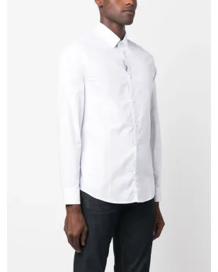 Armani Exchange ロゴ刺繍入り 長袖コットンシャツ - ホワイト - サムネイル3