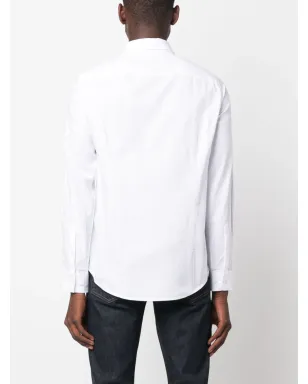 Armani Exchange ロゴ刺繍入り 長袖コットンシャツ - ホワイト - サムネイル4
