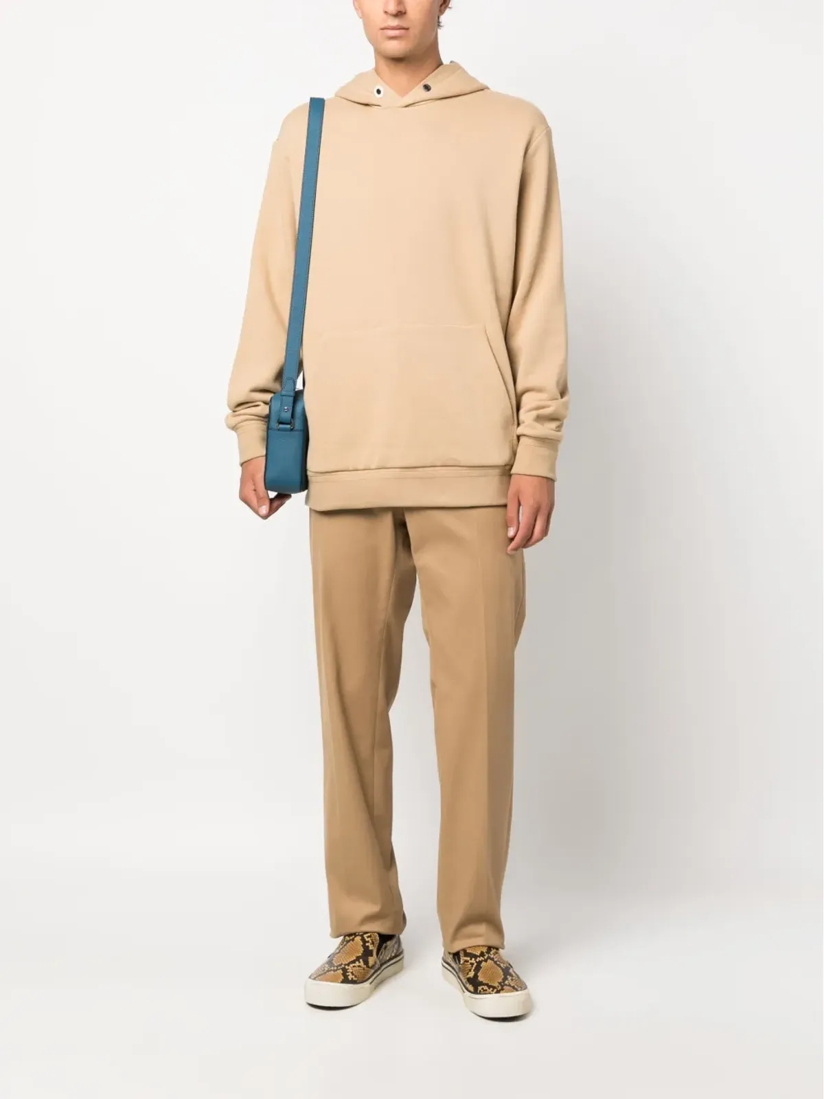 Zegna スラウチー・フード付きコットン混紡フーディ - 画像2