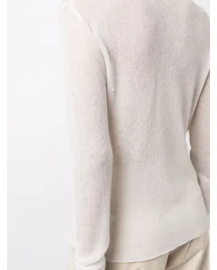 Low Classic 半透け感のある細編みセーター - White - サムネイル5