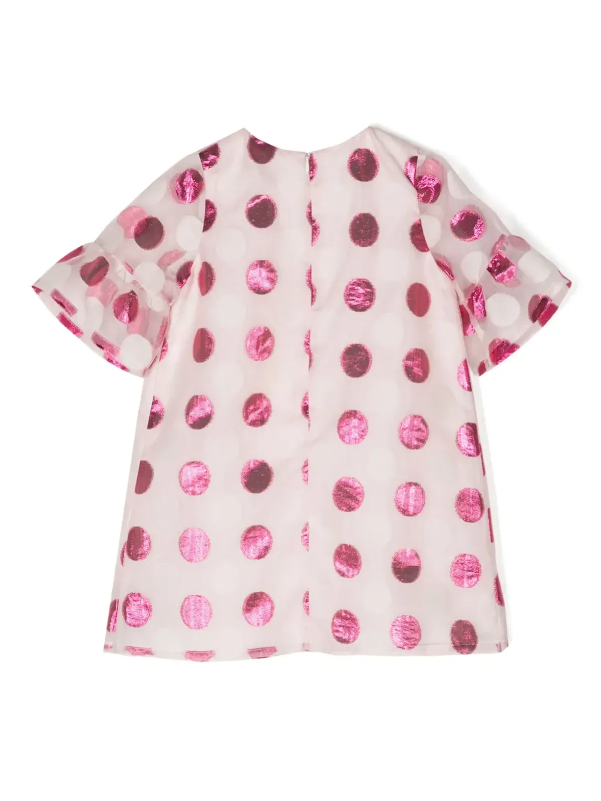 Hucklebones London ボウ付きポルカドットプリントドレス（ピンク） - 画像2